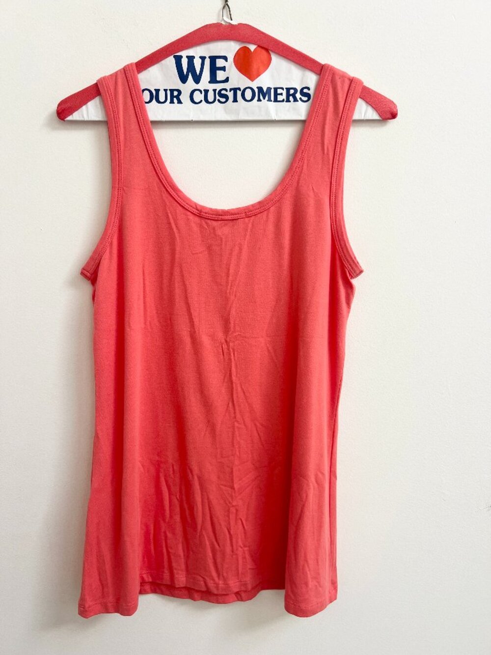 Johnny Was Calmé Bamboo Organic Cotton Basic Tank Top Coral Pink M